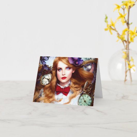 Alice Keeps Time AI genereerde altijd kunst Kaart (Gele Bloem)