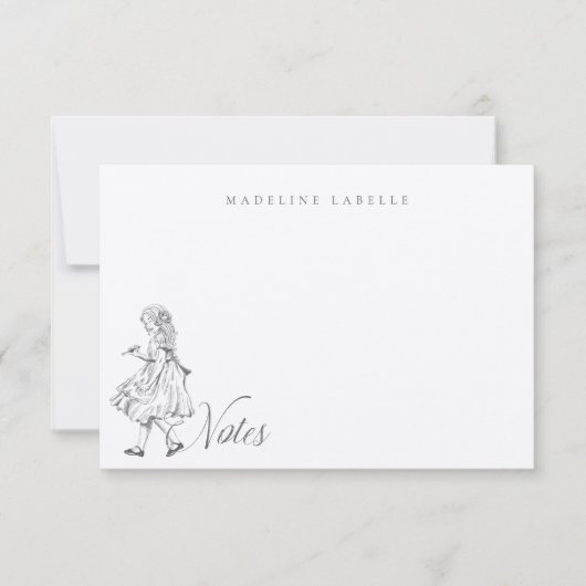 Alice Key  Alice in Wonderland Naam Notitiekaartje (Voorkant)