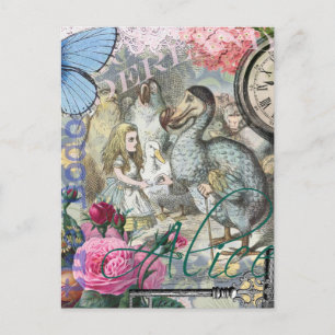 Alice Klassieke Wonderland Dodo Tenniel Kunst Briefkaart