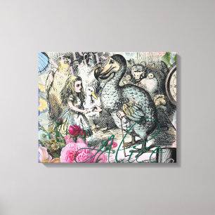 Alice Klassieke Wonderland Dodo Tenniel Kunst Canvas Afdruk