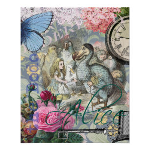 Alice Klassieke Wonderland Dodo Tenniel Kunst Perfect Poster