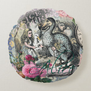 Alice Klassieke Wonderland Dodo Tenniel Kunst Rond Kussen