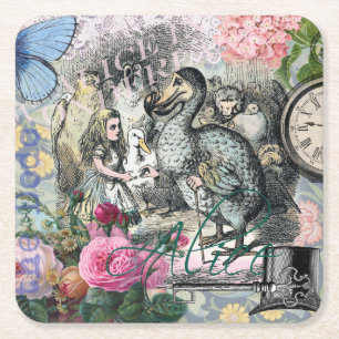 Alice Klassieke Wonderland Dodo Tenniel Kunst Vierkante Kartonnen Onderzetter
