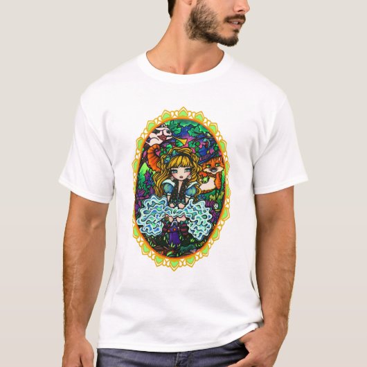 "Alice Lost" Alice in Wonderland Cheshire Cat T-shirt (Voorkant)