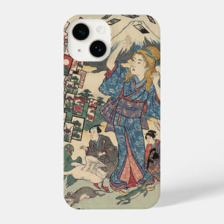 Alice Lost in Japan | Ukiyo-e Floating Wonderland iPhone 14 Hoesje