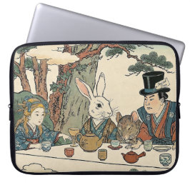 Alice Lost in Japan | Ukiyo-e Mad Tea Party Laptop Sleeve