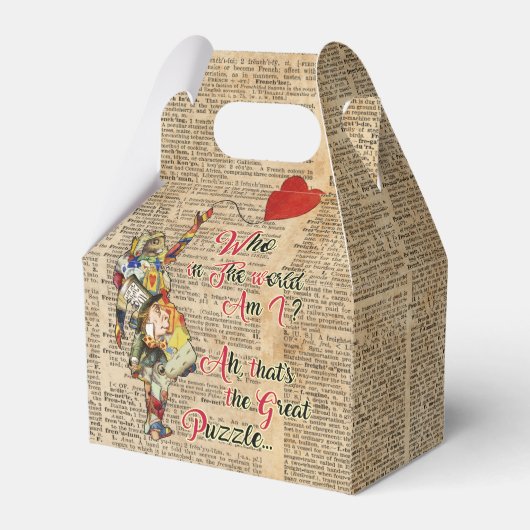 Alice, Mad Hatter & Rabbit  Collage Quote Bedankdoosjes (Achterkant)