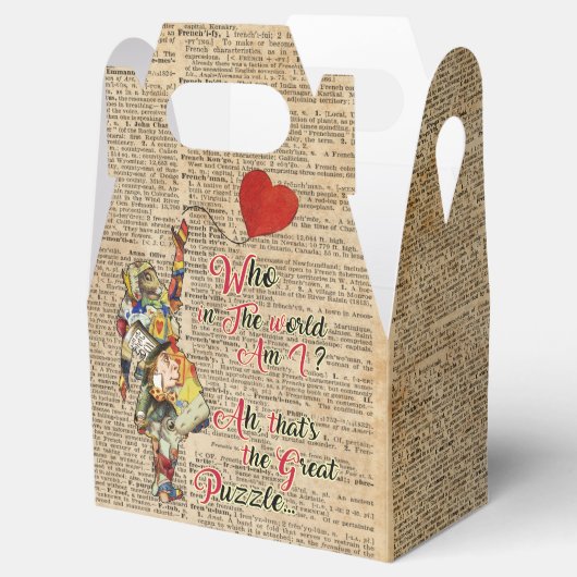 Alice, Mad Hatter & Rabbit  Collage Quote Bedankdoosjes (Geopend)