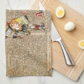 Alice, Mad Hatter & Rabbit Collage Quote Theedoek (Quarter Fold)