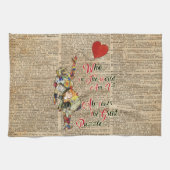 Alice, Mad Hatter & Rabbit Collage Quote Theedoek (Horizontaal)