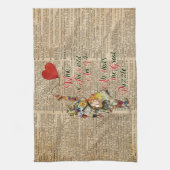 Alice, Mad Hatter & Rabbit Collage Quote Theedoek (Verticaal)