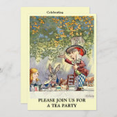 Alice Mad Hatter Tea Party Invitation Modèle (Devant / Derrière)