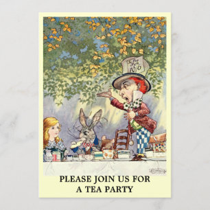 Alice Mad Hatter Tea Party Sjabloon Uitnodiging