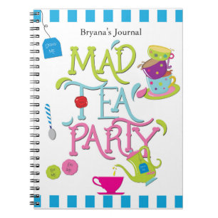 Alice Mad Tea Party Wonderland Whimsical Notitieboek