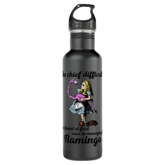 Alice Managing Flamingo Croquet Mallet en Hedgeho Waterfles (Voorkant)
