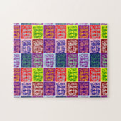 Alice meeting Tweedledum en Tweedledee pop art. Legpuzzel (Horizontaal)