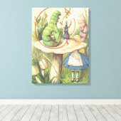 Alice Meets the Caterpillar Canvas Afdruk (Insitu (Houten vloer))