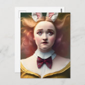 Alice met de witte konijnenaar briefkaart (Voorkant / Achterkant)