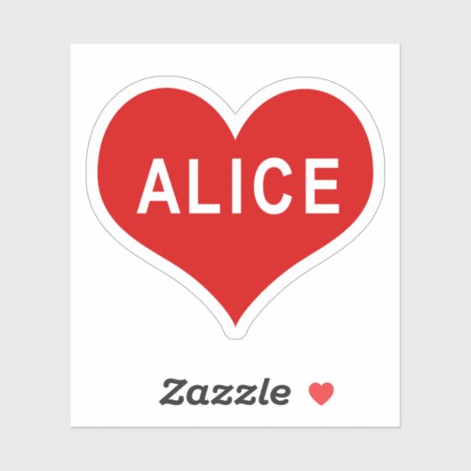 ALICE NAAM Red Love Heart Vinyl Sticker (Vel)