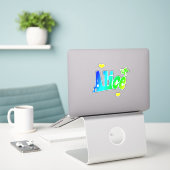 Alice Name Logo met Unicorn, Sticker (Laptop op bureau)