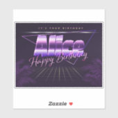 Alice Name Prénom lila retro Sticker (Feuille)