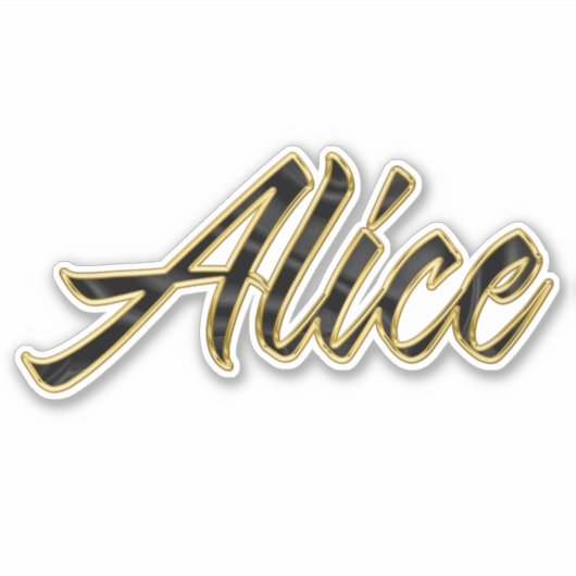 Alice noir or lettrage Autocollant Sticker (Devant)