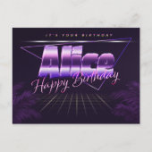 Alice Nom Prénom carte postale violette anniversai (Devant)