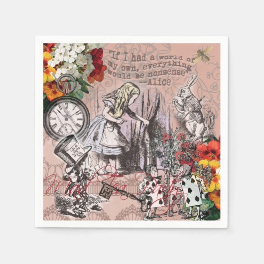 alice nonsens wonderland gordijn servetten (Voorkant)