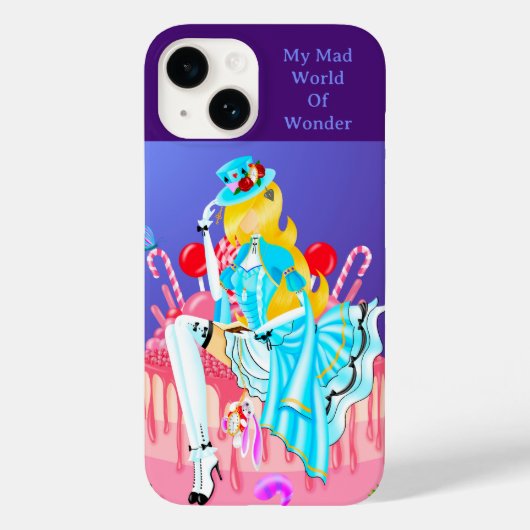 Alice on Birthday Cake wonderland kunst Case-Mate iPhone Case (Achterkant)