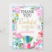 Alice Onederful 1er anniversaire Carte de remercie (Devant)