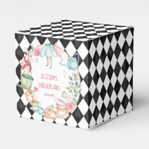 Alice Onederland Mad Tea Party Girl First Birthday Bedankdoosjes