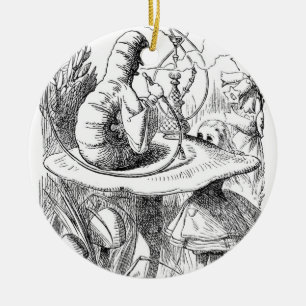 Alice ontmoet de Caterdepijler - Alice in Wonderla Keramisch Ornament