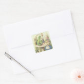 Alice ontmoet de Caterstyle Vierkante Sticker (Envelop)