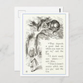 Alice ontmoet de Cheshire Cat Illustratie Briefkaart (Voorkant / Achterkant)