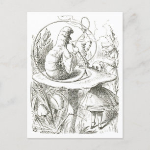 Alice ontmoet de illustratie van Caterpillar Briefkaart