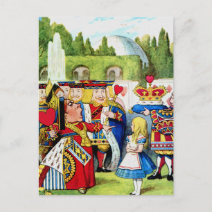 Alice ontmoet de koningin van het hart in Wonderla Briefkaart