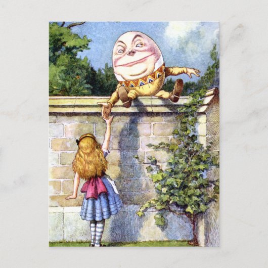 ALICE ONTMOET HUMPTY DUMPTY BRIEFKAART (Voorkant)