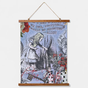 Alice onzin gordijn wonderland - Blauw Hangend Wandkleed