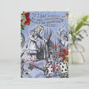 Alice onzin gordijn wonderland - Blauw Kaart