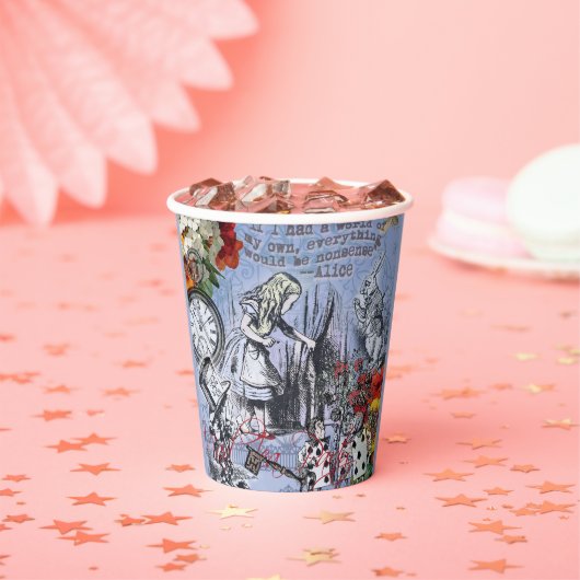 Alice onzin gordijn wonderland - Blauw Papieren Bekers (Insitu)