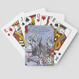 Alice onzin gordijn wonderland - Blauw Pokerkaarten