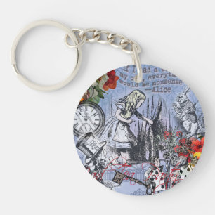 Alice onzin gordijn wonderland - Blauw Sleutelhanger