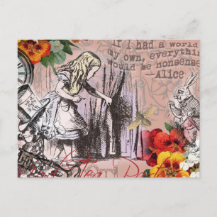 Alice onzin gordijn wonderland klassieker briefkaart