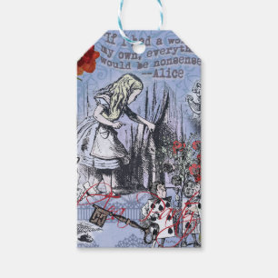 Alice onzin gordijn wonderland klassieker cadeaulabel