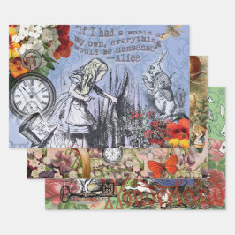 Alice onzin gordijn wonderland klassieker inpakpapier vel
