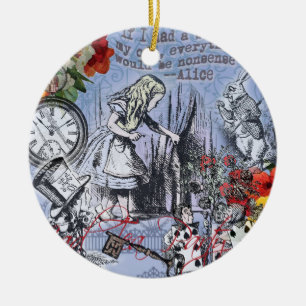 Alice onzin gordijn wonderland klassieker keramisch ornament