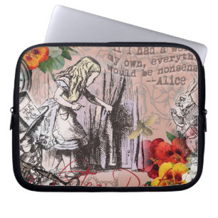 Alice onzin gordijn wonderland klassieker laptop sleeve