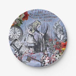 Alice onzin gordijn wonderland klassieker papieren bordje