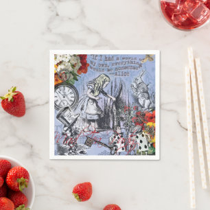 Alice onzin gordijn wonderland klassieker servet