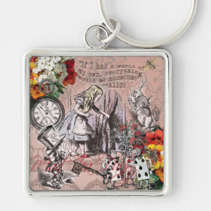Alice onzin gordijn wonderland klassieker sleutelhanger